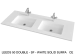 Plan vasque lavabo sur mesure : L 120 à 201 x P 40 à 51 cm, finition lisse mate, Anti bactérien, résine Akrytan® Solid-Surface teinté dans la masse, Livraison Offerte.
